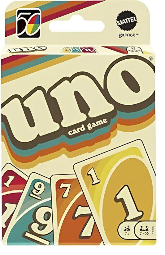 UNO 1970's Classic Card Game for Family Night, Travel Game & Gift for Kids for 2-10 Players